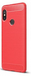 Накладка силиконовая для Xiaomi Redmi Note 7 / Xiaomi Redmi Note 7 Pro карбон сталь красная