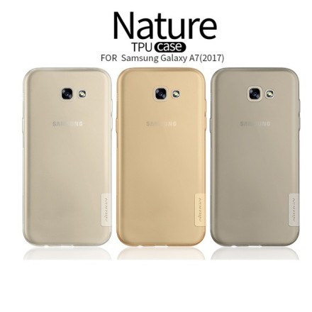 Накладка силиконовая Nillkin Nature TPU Case для Samsung Galaxy A7 (2017) A720 прозрачно-золотая