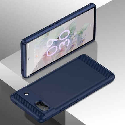 Накладка силиконовая для Google Pixel 6a карбон сталь синяя