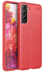 Накладка силиконовая для Samsung Galaxy S21 FE G990 под кожу красная