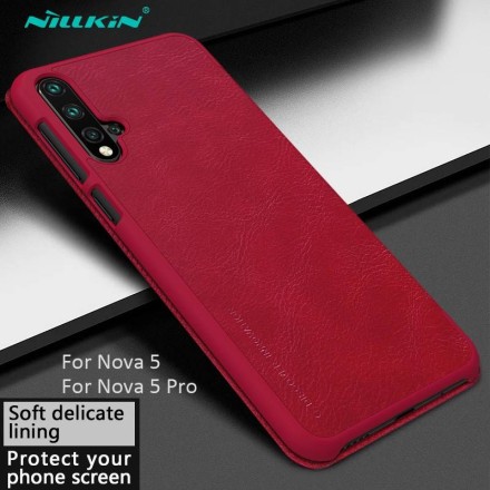 Чехол Nillkin Qin Leather Case для Huawei Nova 5 / Huawei Nova 5 Pro красный