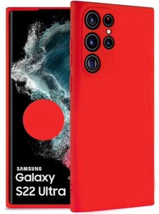 Накладка силиконовая Silicone Cover для Samsung Galaxy S22 Ultra S908 красная