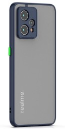 Накладка пластиковая матовая для Realme 9 Pro 5G / Realme Q5 5G с силиконовой окантовкой синяя