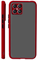 Накладка пластиковая матовая для Huawei Honor X8 2022 с силиконовой окантовкой красная