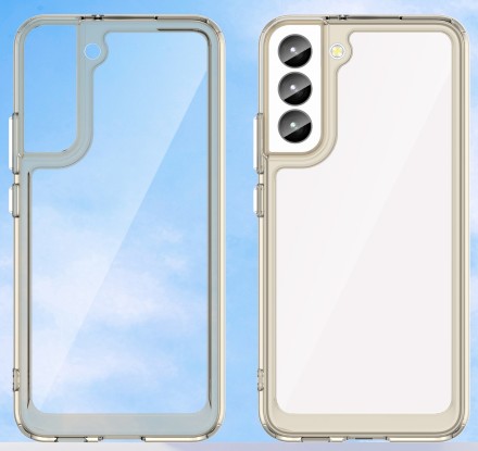 Накладка пластиковая для Samsung Galaxy S23 S911 с силиконовой окантовкой серая