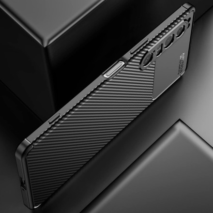 Накладка силиконовая для Sony Xperia 1 IV (Sony Xperia 1 4) под карбон черная