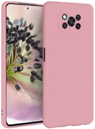Накладка силиконовая Silicone Cover для Poco X3 NFC / Poco X3 Pro розовая