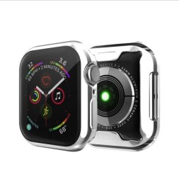 Накладка силиконовая для Apple Watch 4 Series 44mm серебристая