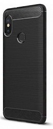 Накладка силиконовая для Xiaomi Redmi Note 7 / Note 7 Pro карбон сталь черная