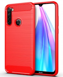 Накладка силиконовая для Xiaomi Redmi Note 8T карбон сталь красная