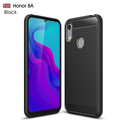 Накладка силиконовая для Huawei Y6 2019 / Honor 8A / 8A Pro карбон сталь черная