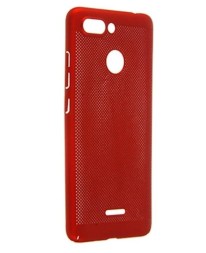 Накладка пластиковая для Xiaomi Redmi 6 с перфорацией красная