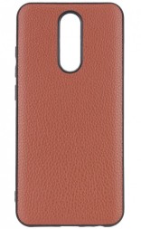Накладка силиконовая для Xiaomi Redmi 8 под кожу коричневая