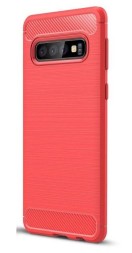 Накладка силиконовая для Samsung Galaxy S10 G973 карбон сталь красная
