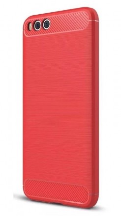 Накладка силиконовая для Xiaomi Mi Note 3 карбон сталь красная