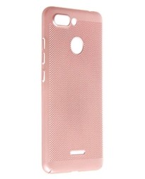 Накладка пластиковая для Xiaomi Redmi 6 с перфорацией розовая