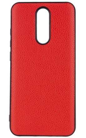 Накладка силиконовая для Xiaomi Redmi 8 под кожу красная