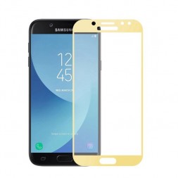 Защитное стекло Full Glue для Samsung Galaxy J5 (2017) J530 полноэкранное золотистое
