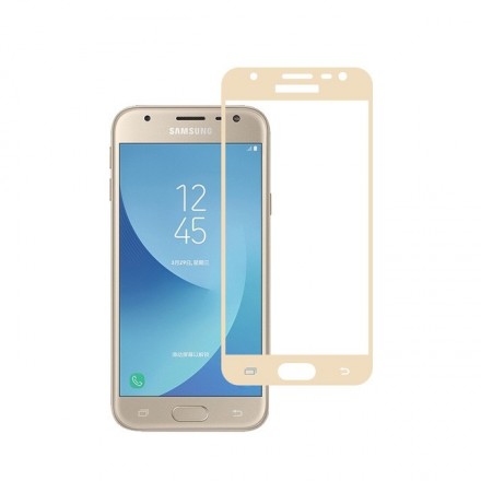 Защитное стекло Full Glue для Samsung Galaxy J5 (2017) J530 полноэкранное золотое