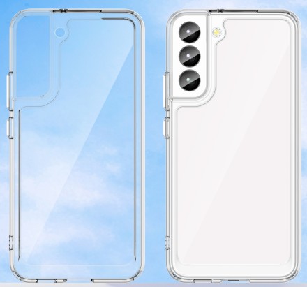 Накладка пластиковая для Samsung Galaxy S23 Plus S916 с силиконовой окантовкой прозрачная