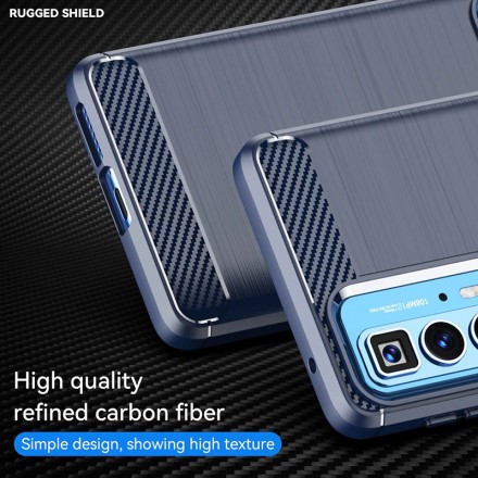 Накладка силиконовая для Motorola Edge 20 Pro карбон сталь синяя