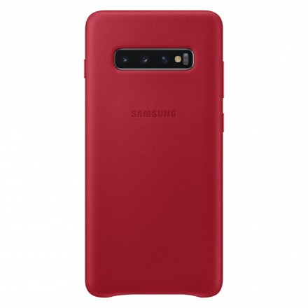 Накладка Samsung Leather Cover для Samsung Galaxy S10 Plus SM-G975 EF-VG975LREGRU красная