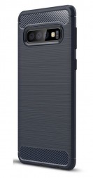 Накладка силиконовая для Samsung Galaxy S10 G973 карбон сталь синяя