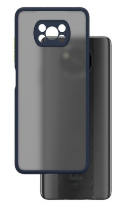 Накладка пластиковая матовая для Poco X3 NFC / Poco X3 Pro с силиконовой окантовкой синяя