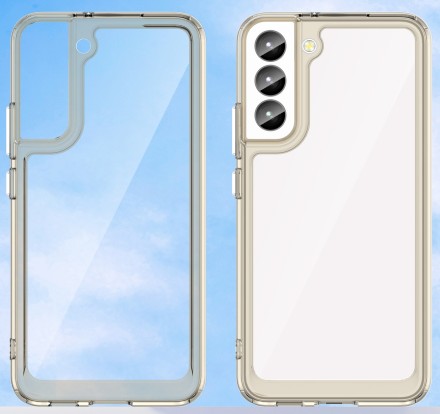 Накладка пластиковая для Samsung Galaxy S23 Plus S916 с силиконовой окантовкой серая