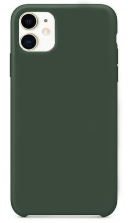 Накладка силиконовая Silicone Cover для Apple iPhone 11 темно-зеленая