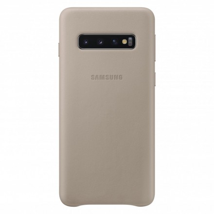 Накладка Samsung Leather Cover для Samsung Galaxy S10 SM-G973 EF-VG973LJEGRU серая