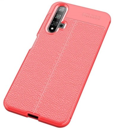 Накладка силиконовая для Huawei Nova 5T / Honor 20 под кожу красная