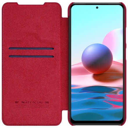 Чехол-книжка Nillkin Qin Leather Case для Xiaomi Redmi Note 10 / Note 10S красный