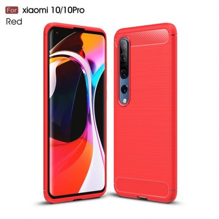 Накладка силиконовая для Xiaomi Mi 10 / Xiaomi Mi 10 Pro карбон сталь красная