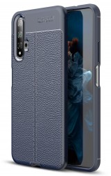 Накладка силиконовая для Huawei Nova 5T / Honor 20 под кожу синяя