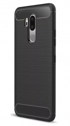 Накладка силиконовая для LG G7 ThinQ карбон сталь чёрная