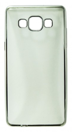 Накладка силиконовая для Samsung Galaxy A5 A500 прозрачная с серебристой окантовкой