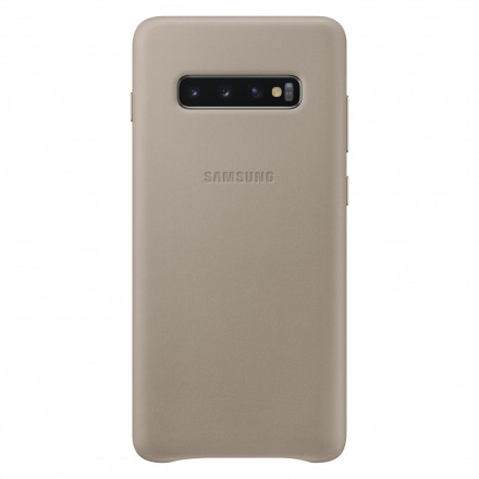 Накладка Samsung Leather Cover для Samsung Galaxy S10 Plus SM-G975 EF-VG975LJEGRU серая