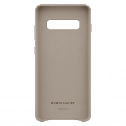 Накладка Samsung Leather Cover для Samsung Galaxy S10 Plus SM-G975 EF-VG975LJEGRU серая