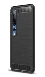 Накладка силиконовая для Xiaomi Mi 10 / Xiaomi Mi 10 Pro карбон сталь чёрная