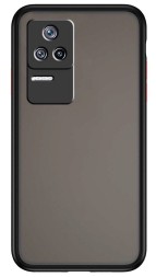 Накладка пластиковая матовая для Xiaomi Poco F4 5G с силиконовой окантовкой чёрная