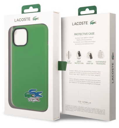 Накладка силиконовая Lacoste Liquid Silicone для iPhone 14 Plus LCHCP14MSION зелёная