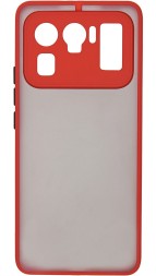 Накладка пластиковая матовая для Xiaomi Mi 11 Ultra с силиконовой окантовкой красная