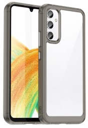 Накладка пластиковая для Samsung Galaxy A34 5G A346 с силиконовой окантовкой серая