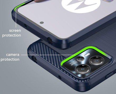 Накладка силиконовая для Motorola Moto G23 карбон сталь синяя