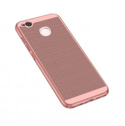 Накладка пластиковая для Xiaomi Redmi 4X с перфорацией розовая