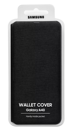 Чехол Samsung Wallet Cover для Samsung Galaxy A40 A405 EF-WA405PBEGRU черный