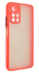 Накладка пластиковая матовая для Xiaomi Redmi 10 / Xiaomi Redmi 10 Prime с силиконовой окантовкой красная