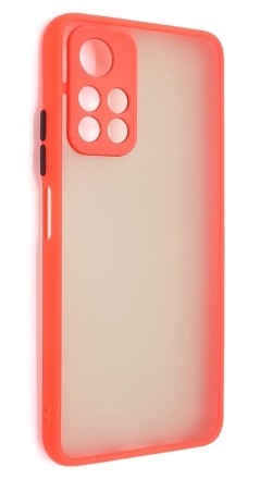 Накладка пластиковая матовая для Xiaomi Redmi 10 / Xiaomi Redmi 10 Prime с силиконовой окантовкой красная