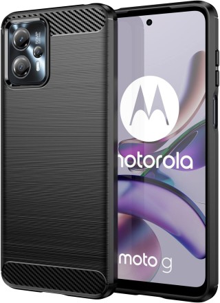 Накладка силиконовая для Motorola Moto G23 карбон сталь чёрная